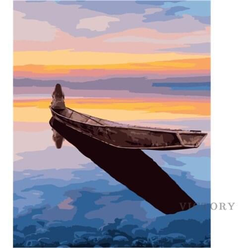 Diamond Painting Seascape Ship Sunset Handicraft Full Square/round Diamond Embroidery Mosaic Decor for Home Wall Art Gift