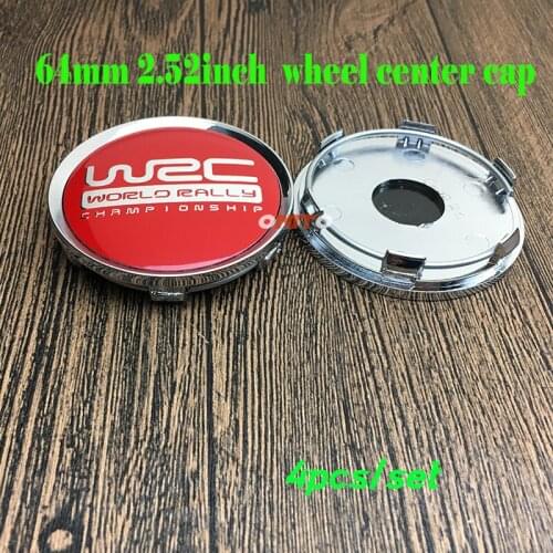 RED Decal WRC logo Auto Emblem 64mm 2.52inch Wheel Center Cap Covers Rim Badge 4PCS/SET 6.4CM Wheel Cap Fit For All Car Styling