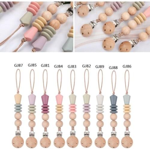 1 Pc Handmade Silicone Pacifier Chains Safe Teething Chain Baby Teether Eco-friendly Pacifier Clips Holder Chain