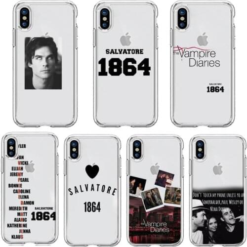 The vampire diaries tv show Phone Case Transparent soft For iphone 5 5s 5c se 6 6s 7 8 11 12 plus mini x xs xr pro max