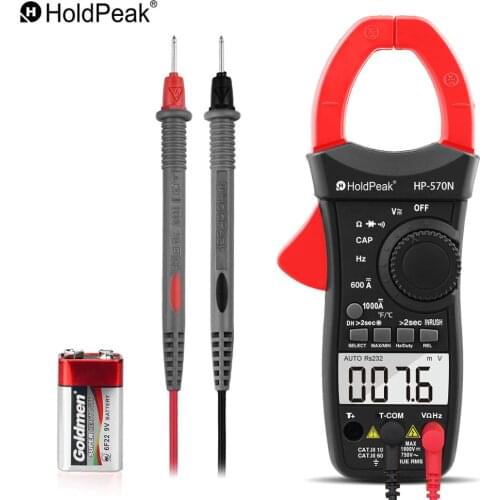 HoldPeak HP-570N Auto Range DC/AC Digital Clamp Meter Multimeter Temperature/Frequency Backlight