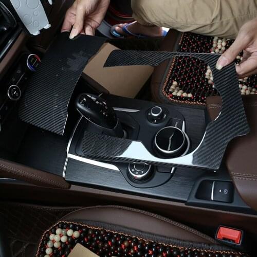 Real Carbon Fiber For Alfa Romeo Stelvio 2016-2019 Car Center Console Decoration Panel Cover Trim Accessories Left Hand Drive