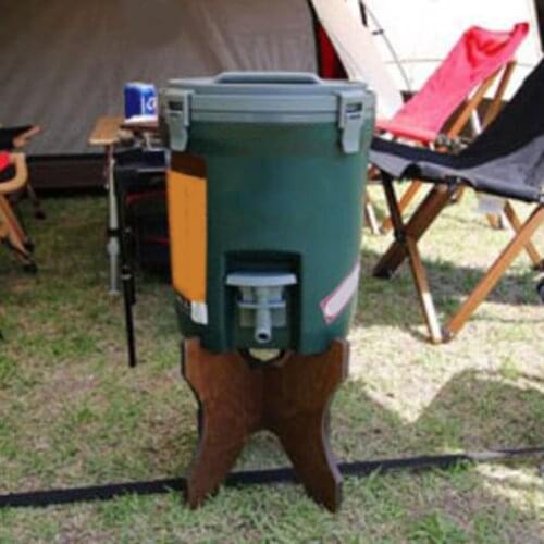 Wooden Camping Water Bucket Stand Detachable Holder Bracket Folding Stool