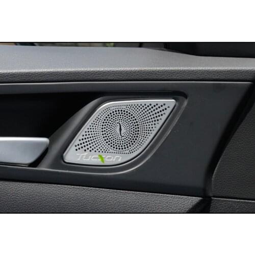 FOR HYUNDAI TUCSON 2015 2016 2017 ACCESSORIES INTERIOR SPEAKER HORN TRIM STICKER METAL CHROME MOULDING CAR STYLING
