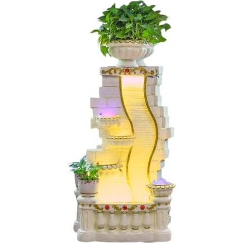 TT Fountain Living Room Light Luxury High-End Atmosphere Water Curtain Wall Floor Ornaments Fish Tank Circulation Make a Fortune