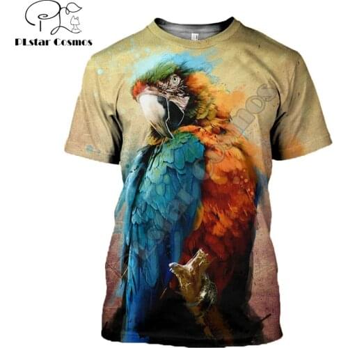 2020 New Fashion Men t shirt 3D Printed Animal parrot T shirts Unisex Street Harajuku Short sleeve shirt summer Casual tops