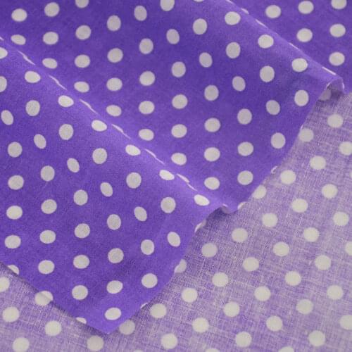 Little White Dots Designs Purple Cotton Fabric Pre-cut Fat Quarter Tecido Tissu Telas Patchwork Crafts for Beginners Practice