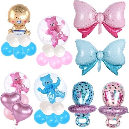 JOY-ENLIFE 1pcs Cartoon Baby Boy Girl Air Balloon Children Birthday Party Decoration Kids Baby Shower Helium Balloon Globos