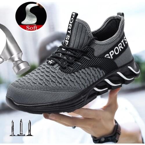 2021 Hot New Men Safety Shoe Boots Sneakers Work Safety Shoes Steel Toe Safety Shoes Large Size 48 Size Sports Light Casual Shoe