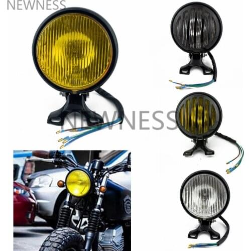 Retro Grill Metal bikes Motorcycle Headlight Headlamp High Low Beam Front Head Lamp Fog Light for Harley Chopper Cafe Racer