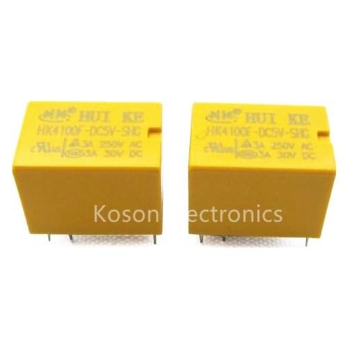 1 Pcs Mini 5V Signal Relay HK4100F-DC5V-SHG 3A 250VAC 30VDC 6 pin New
