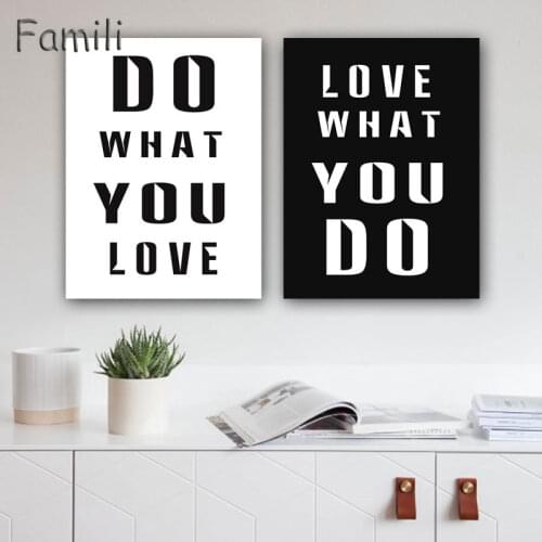 Nordic Minimalist Print Poster Do What You Love wall painting Motivational Quote Office Home Apartment Decor