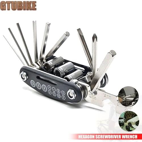 Practical Equipment Mountain Bike Multifunctional Repair Tool Inside and Outside Hexagon Screwdriver Wrench Combination