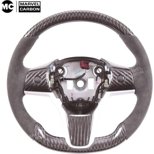 100% Real Carbon Fiber Steering Wheel for Tesla model 3 model s