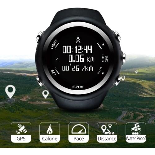 Mens GPS Timing Digital Watch Outdoor Sport Multifunction Watches Fitness Distance Speed Calories Counter 50M Waterproof Watch