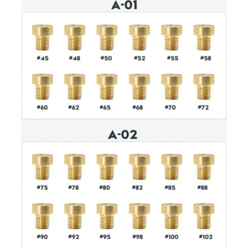 12 Piece Sets Dellorto Series PHBG AD Motorcycle Copper Carburetor Main Measuring Hole and Main Nozzle