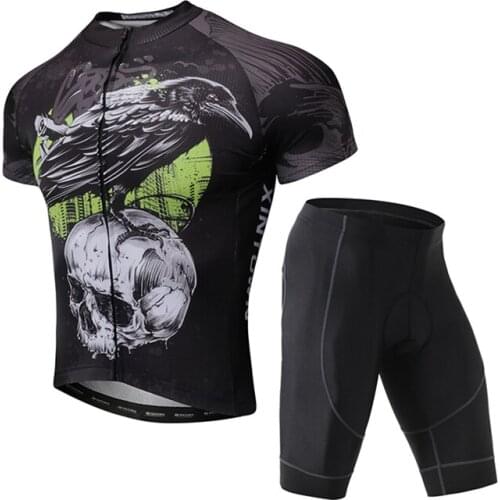 New arrival gradient print bicycle set men mountainbike clothing cycling shorts sleeve wear