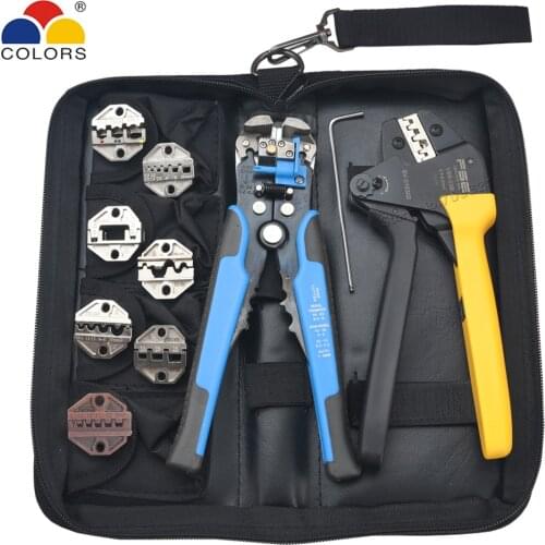 VSB Crimping Pliers Tube Flag Insulated Bare Naked Cable Wire Terminals Crimp Kit Replace Jaws Multifunctional Clamp Tools