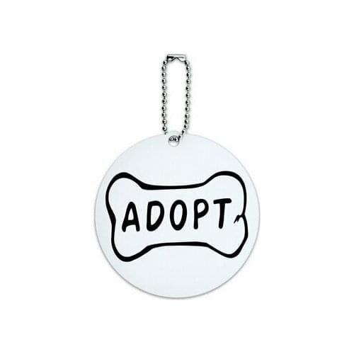 Wholesale Adopt Dog Bone Animal Shelter Adoption Round Luggage ID Tag Card Suitcase Carry-On FH890339
