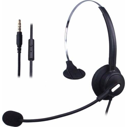 Wantek Wired Mobile Phone Headset for iPhone Samsung HTC LG Blackberry Huawei Cell Phone & Most Android Phones with 3.5mm Jack