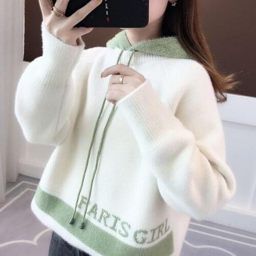 Thicken Imitation Mink Cashmere Knit Sweater 2021 New Autumn Winter Women Fashion Loose Knitwear Sweater Basic Pullover Jumpers