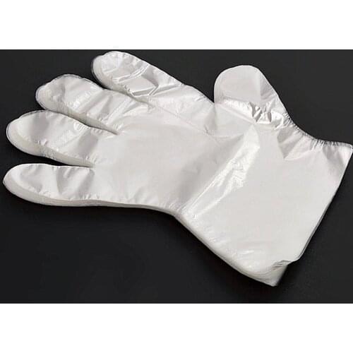 100pcs PE Disposable Gloves Home Kitchen BBQ Multifunction Clear Sanitary Gloves Plastic Dishwashing Catering Gloves
