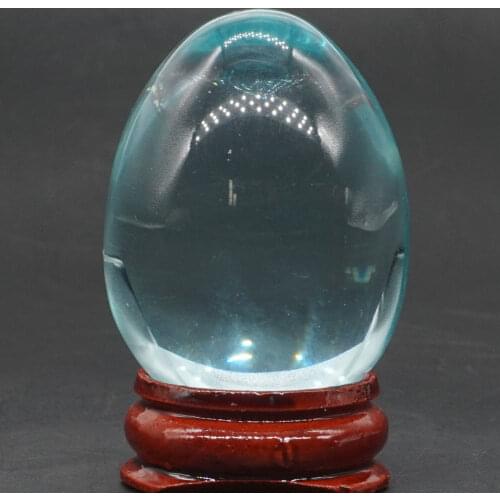 34*44MM Ocean Blue Obsidian Egg Nice Gemstone Crystal Mineral Healing Ball Home decoration accessory Kegel Massage Yoni Egg