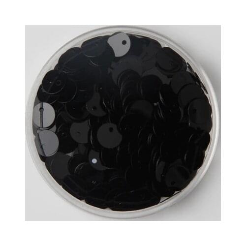 50g (4000pcs) 6mm Black Flat Round Sequins For Craft PVC DIY Garment Sewing Wedding Accessories With 1 Side Hole Confetti