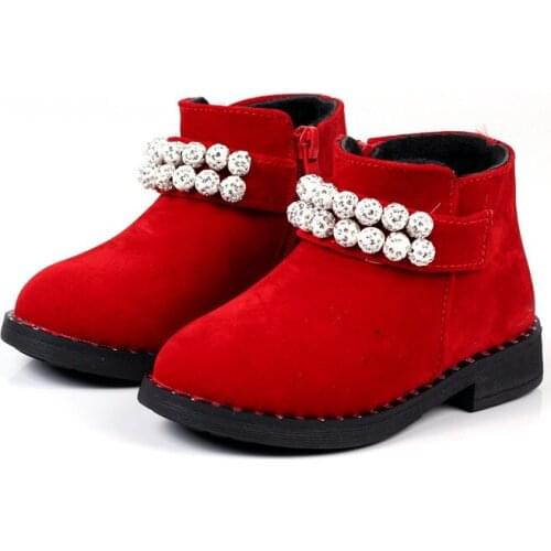 Girls Boots Autumn Winter Kids Shoes Childrens Short Snow Boots Plush Velvet Warm Princess Boots Fashion Cotton Ankle Shoes