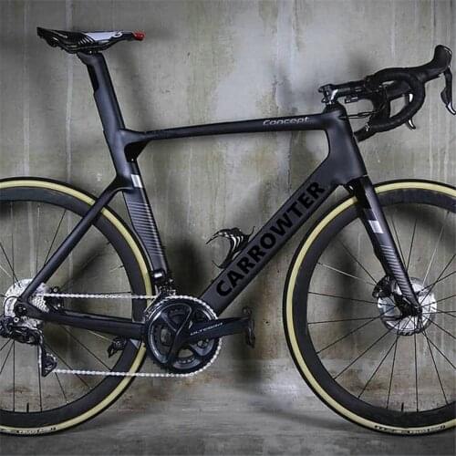 Carrowter BOB Black Concept Road Carbon DISC Complete bike with Disk R7020 groupset 6 bolts center lock wheelset