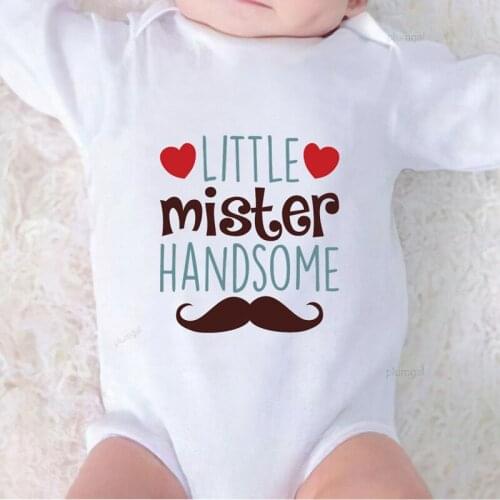 Fall Boutique Outfits Baby Girl Little Mister Handsome Printed Newborn Boy Clothes Girls Clothing New Born Jumpsuit Romper