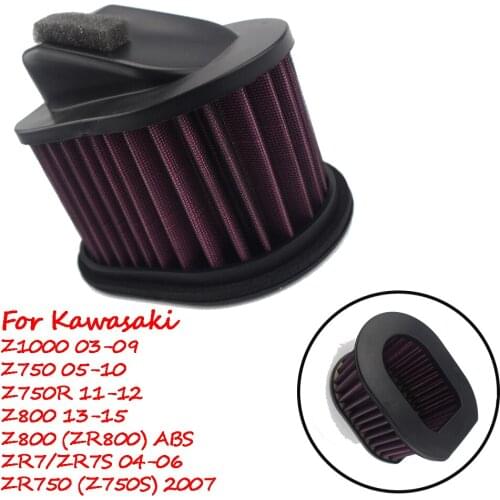 Motorcycle High Flow Non-woven Fabric Air Intake Filter Cleaner For Kawasaki Z800 Z750 Z1000 ZR800 ZR7/ZR7S ZR750/Z750S/Z750R