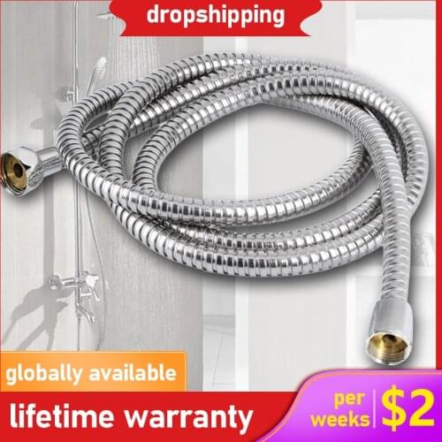 1.5 2M 3M Stainless Steel Plumbing Flexible Bathroom Bath Shower Tube Head Silicone Hose Water Pipe Washers Head Showerhead