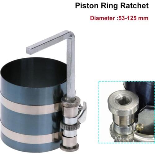 Engine Piston Ring Ratchet Type Compressor Clamp 53mm -152mm Diam 75mm Depth