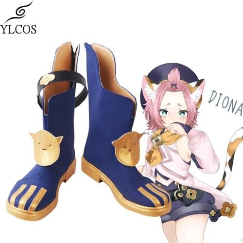Game Genshin Impact Diona Cosplay Shoes Halloween Party Fancy Boots Custom Made