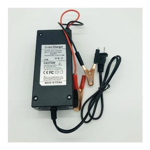 Lithium-ion Battery 12V 10A Charger Output 12.6V 10A Clip Head Input Voltage Ranges 130-250V ABS Material