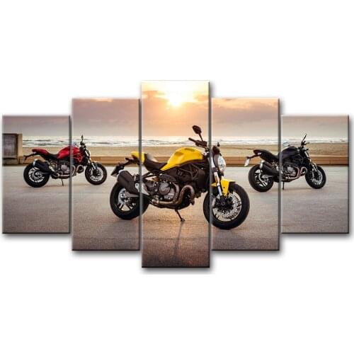 5 Piece Canvas Wall Art Ducati Monster Bikes Modular Picture Posters Modern Home Decor Living Room Decoration Paintings