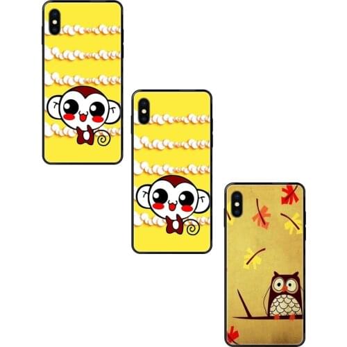 Super Cute Animals Design Online For iPhone 11 12 Pro XS Max X 8 7 6s Plus 5 SE 11 12 XR SE 2020 Black Soft TPU Protective