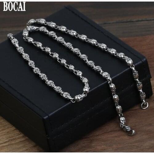 New 100% real S925 pure silver accessories fashion Thai silver skull necklace for man mans silver chain mans silver necklace