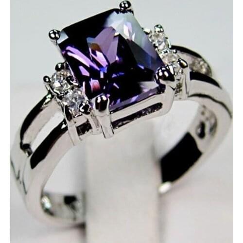 Fashion 925 Sterling Silver Diamond Engagement anniversary ring size 6-10