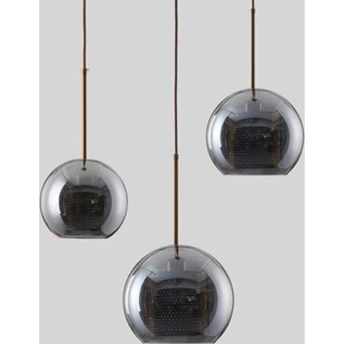 Modern Smoke Grey Glass Pendant Lights Bedroom Bedside Restaurant Living Dining Table Hanging Lamps Design Hotel Room Fixtures