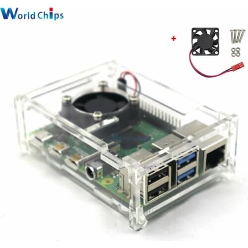 Transparent Acrylic Case Cover for Raspberry Pi 4 Model B Protection Shield Cover with Cooling Fan