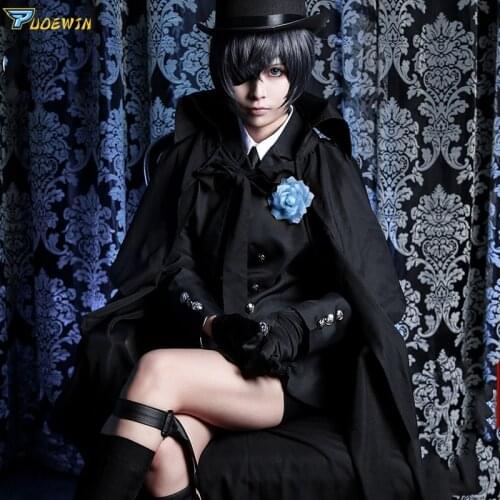 Anime Black Butler Ciel Phantomhive Funeral Cosplay Costume Kuroshitsuji Halloween Costume