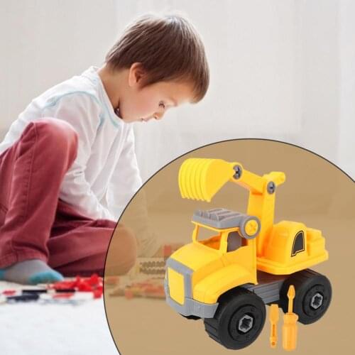 DIY Assembly Construction Truck Excavator Set Exercise Judgment and Discrimination Building Car Model Children Toys