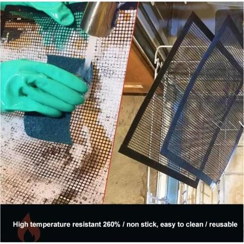 Resistant to 260degC BBQ Grill Mesh Non-Stick Mat Reusable Sheet Heat Resistant Barbecue Net Great for barbecue grill baking
