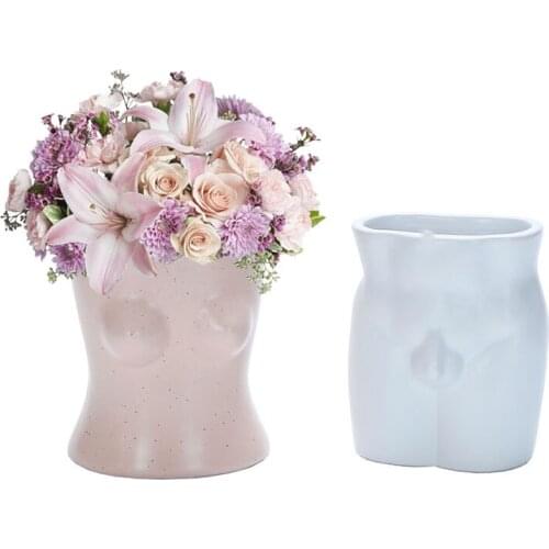 Nordic Ceramics Creative Body Art Modeling Vase Dried Flowers Plant Arrangement Decoration Art Home Decorat Ornaments