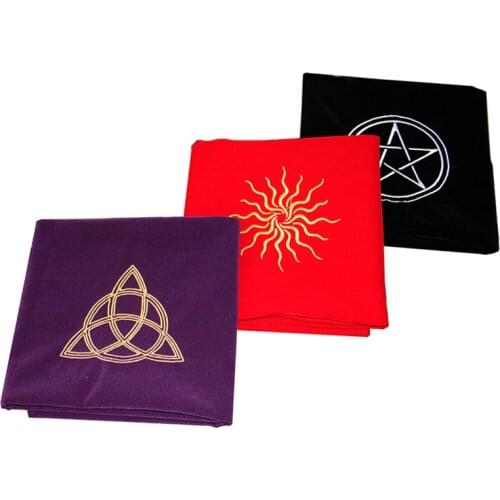 Tarot Tablecloth With Bags High Quality Flocking Fabric Tarot Board Game Accessories Altar Tarot Ceremony tablecloth 60cm/80cm