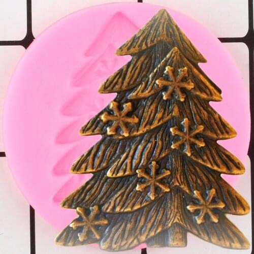 Pine Tree Silicone Mold DIY Fondant Cake Decorating Tools Polymer Clay Resin Molds Cupcake Topper Moulds Chocolate Candy Mould