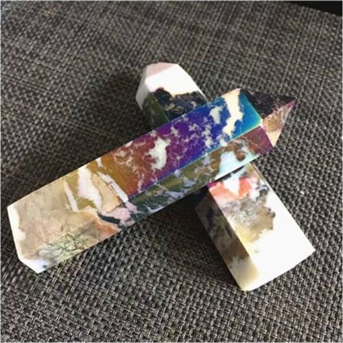 Aura Zebra Stone Wand Point Natural crystal Towers For Home Decoration