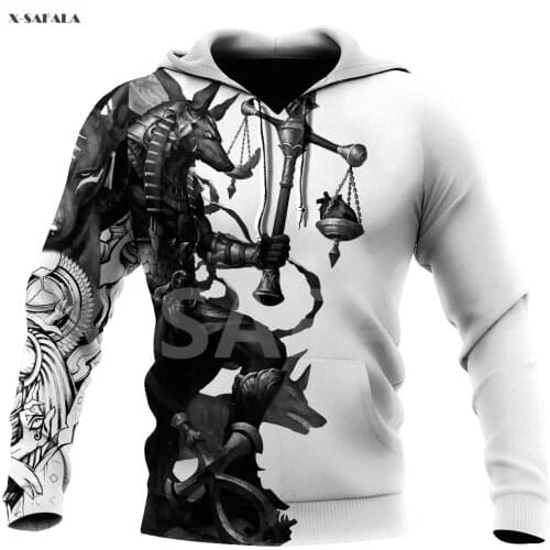 ANCIENT_EGYPT_ANUBIS_TATTOO 3D Over Printed Hoodie Man F71 Women Unisex Outwear Zipper Pullover Sweatshirt Casual